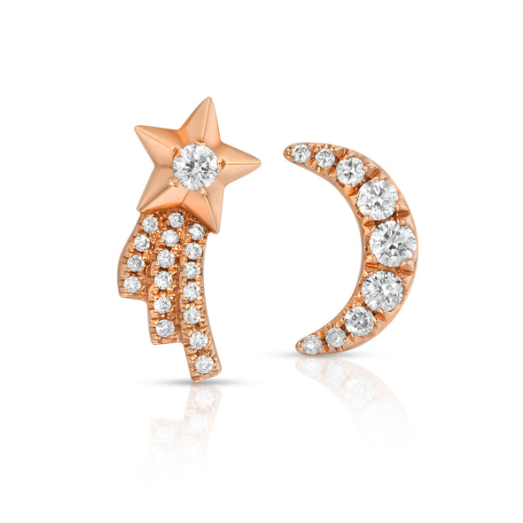 14 Kt Rose Gold Diamond Isabelle Stud Earrings