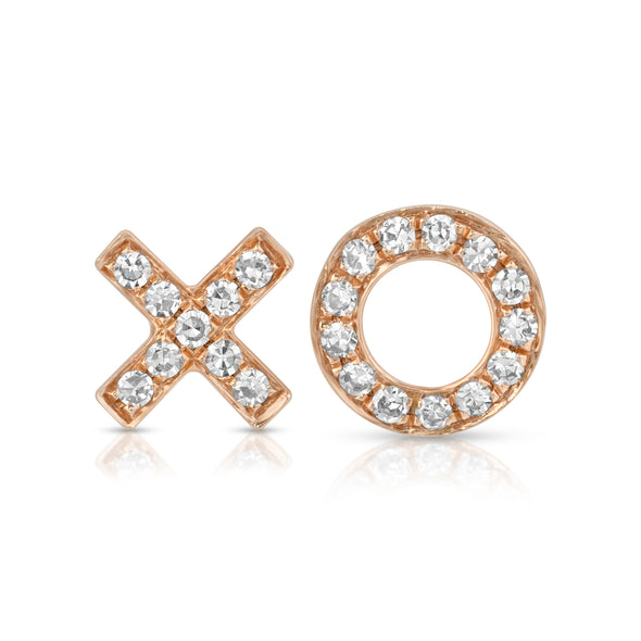 14kt Rose Gold or Yellow Gold Diamond XO Jasmine Stud Earrings
