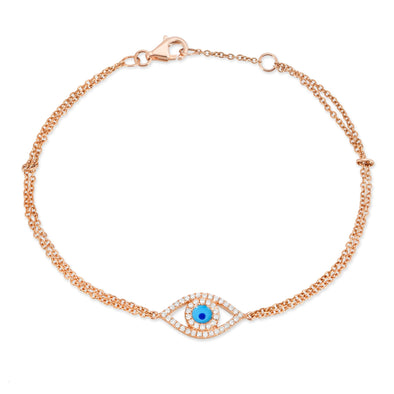 14KT ROSE GOLD DIAMOND EVIL EYE LEYLA BRACELET