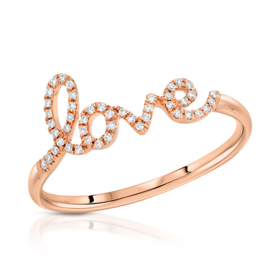 14KT ROSE GOLD DIAMOND LOVE KATE RING