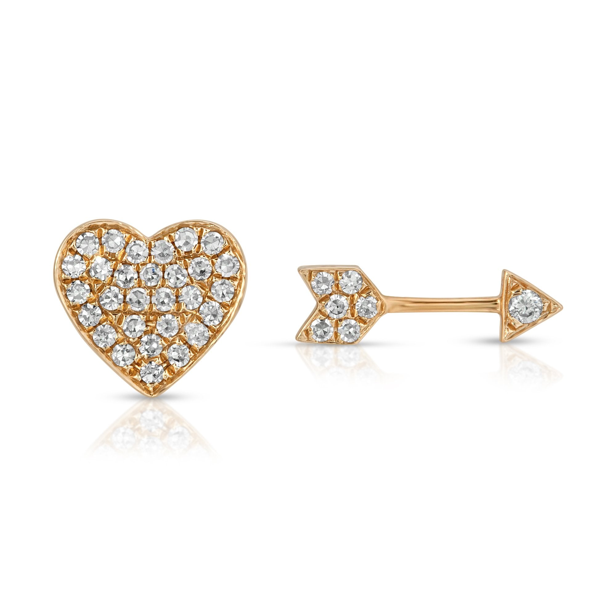 Heart Arrow Stud Earrings Heart Arrow Stud Earrings