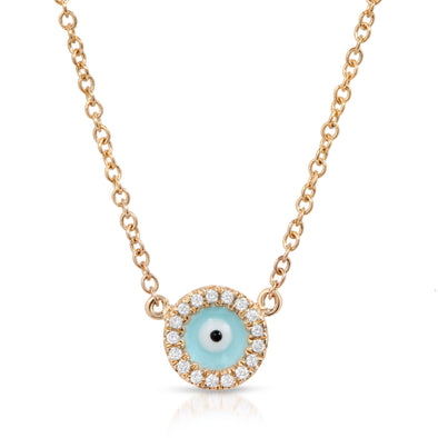 14KT YELLOW GOLD EVIL EYE KATY NECKLACE 
