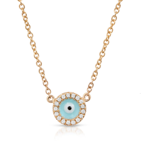 14KT YELLOW GOLD EVIL EYE KATY NECKLACE 