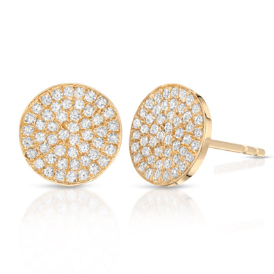 14KT YELLOW GOLD ROUND DIAMOND SIENNA STUD EARRINGS