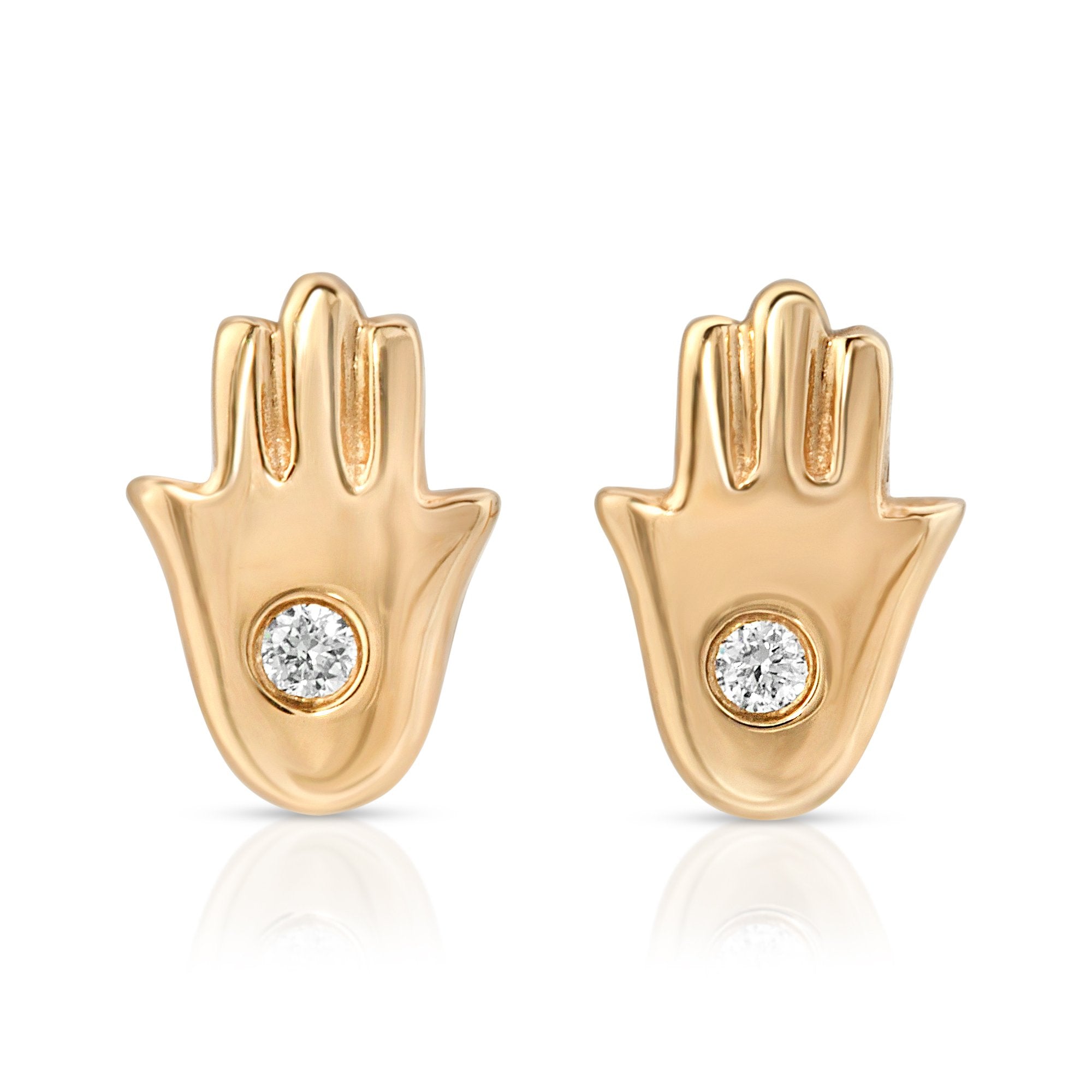 Icebox - Plain Cross Hoop Diamond Earrings 14k Solid Gold 0.10ctw