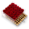 Preserved Roses Box of 25, with Ferrero Rocher Chocolates